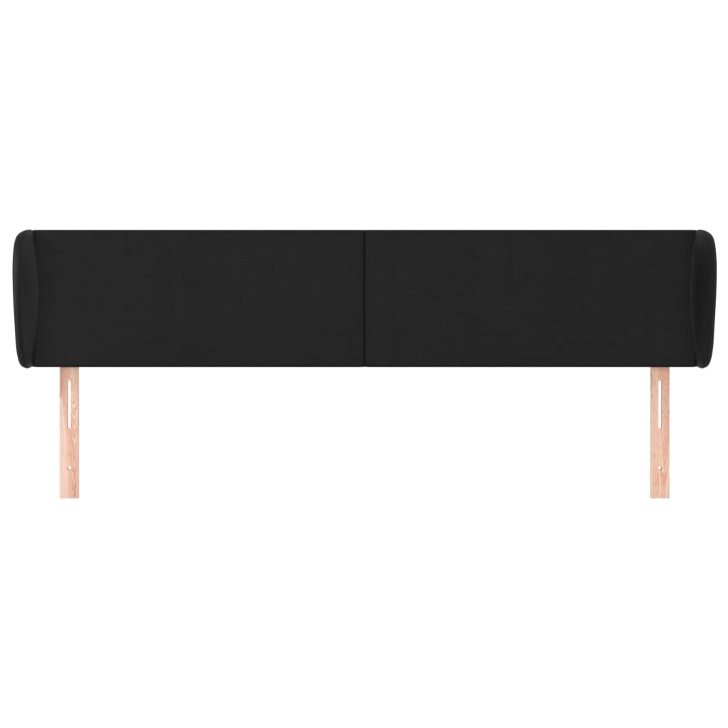 Testiera ad Orecchio Nera 183x23x78/88 cm in Similpelle