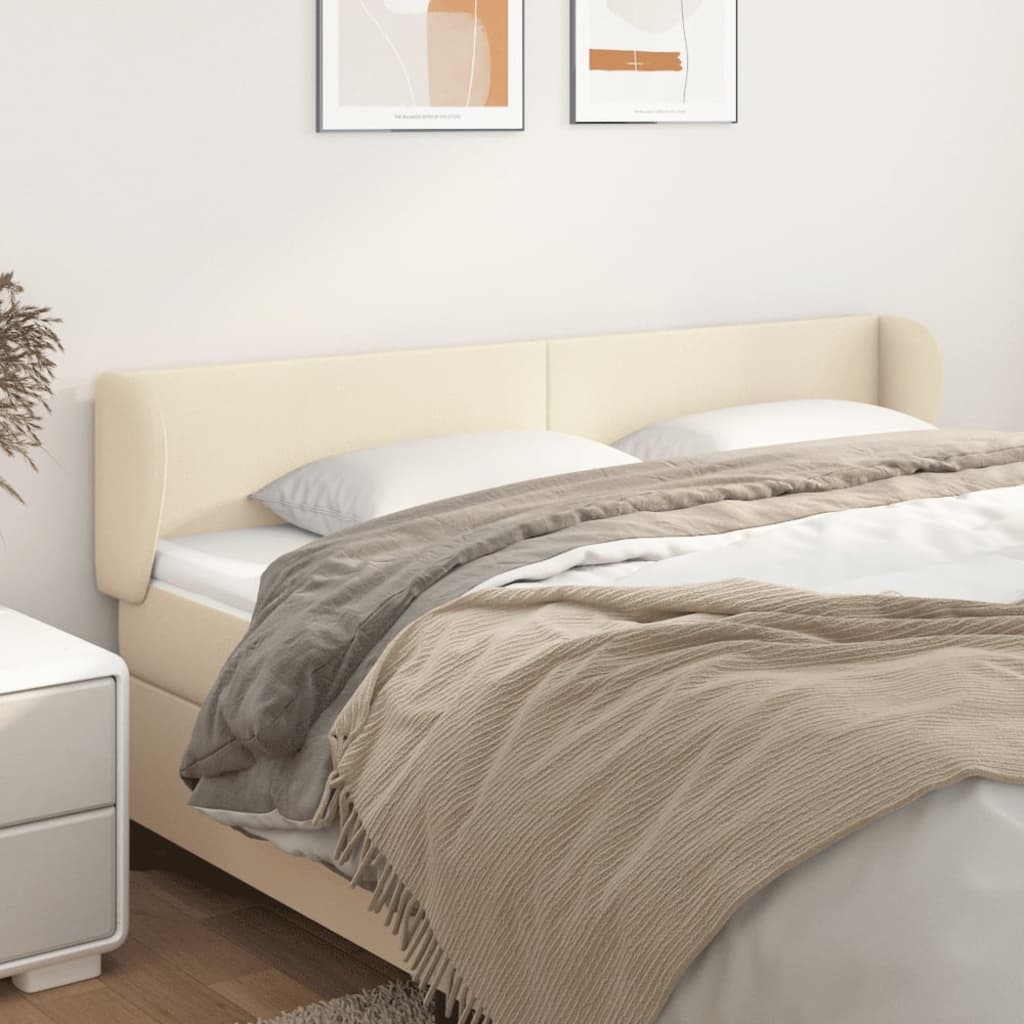 Testiera ad Orecchio Crema 203x23x78/88 cm in Similpelle