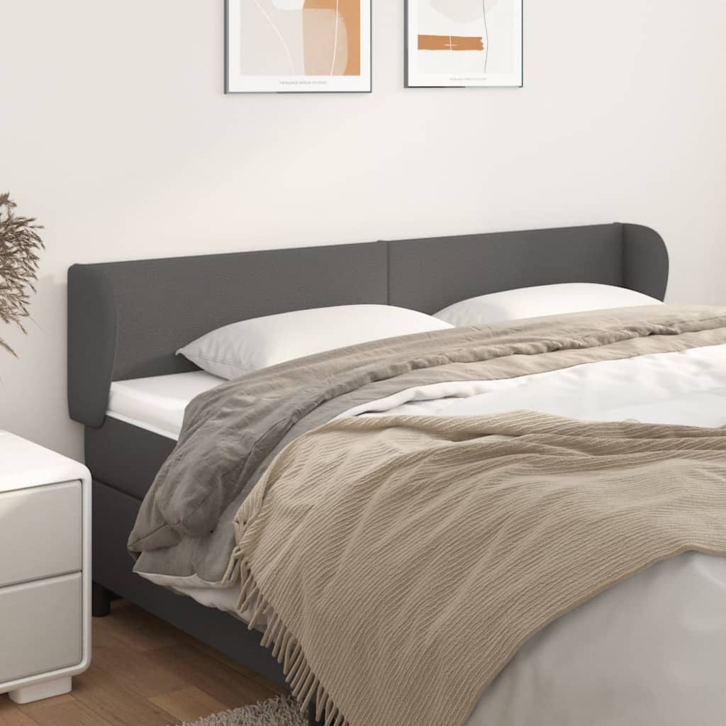 Testiera ad Orecchio Grigio 203x23x78/88 cm in Similpelle