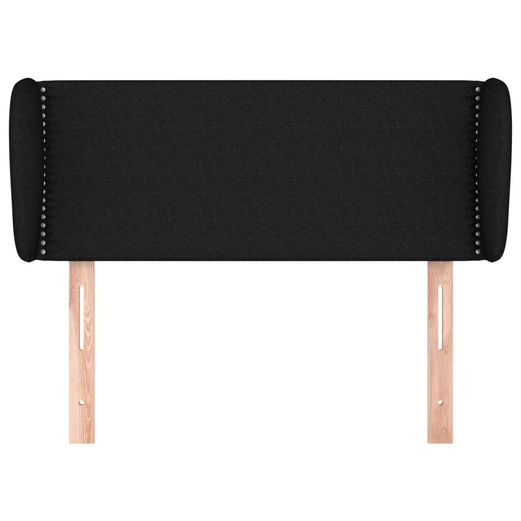Testiera ad Orecchio Nera 83 x 23 x 78/88 cm in Tessuto