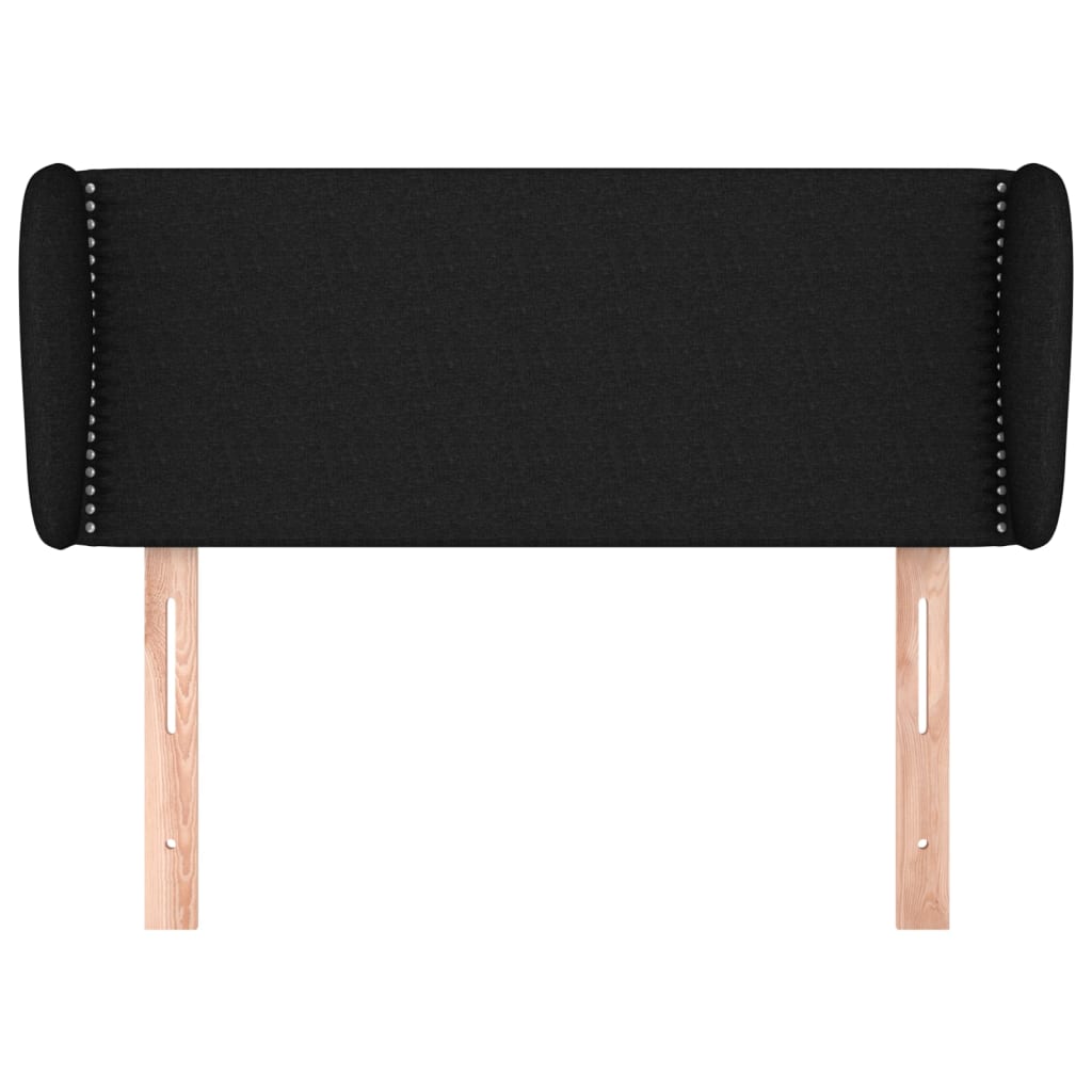 Testiera ad Orecchio Nera 93x23x78/88 cm in Tessuto