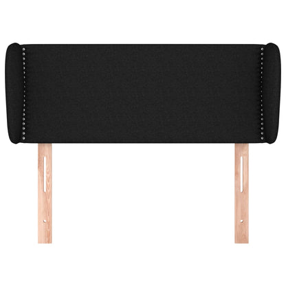 Testiera ad Orecchio Nera 93x23x78/88 cm in Tessuto