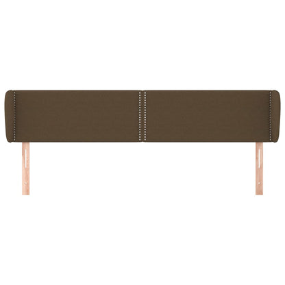 Testiera ad Orecchio Marrone Scuro 163x23x78/88 cm in Tessuto