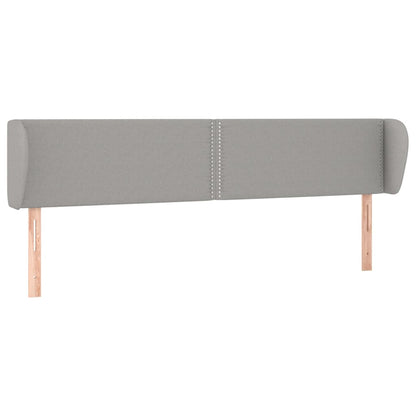 Testiera ad Orecchio Grigio Chiaro 183x23x78/88 cm in Tessuto