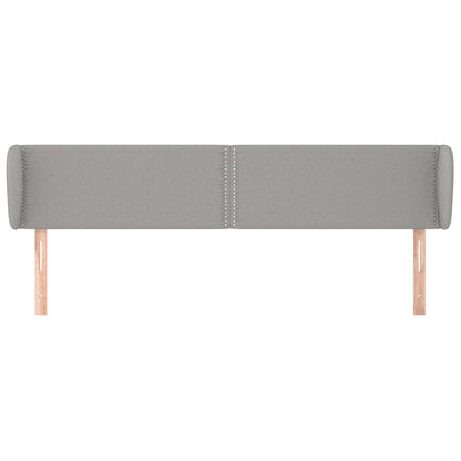 Testiera ad Orecchio Grigio Chiaro 183x23x78/88 cm in Tessuto