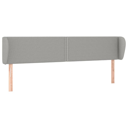 Testiera ad Orecchio Grigio Chiaro 203x23x78/88 cm in Tessuto