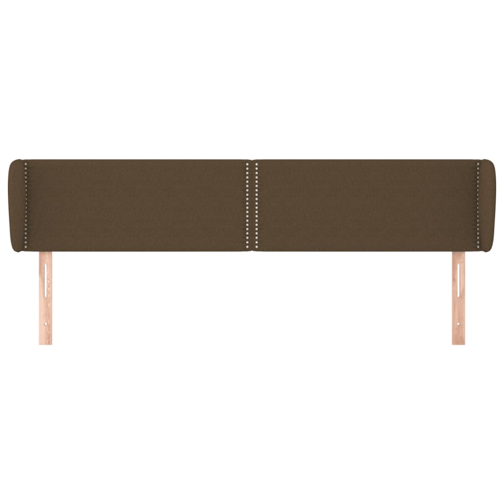 Testiera ad Orecchio Marrone Scuro 203x23x78/88 cm in Tessuto