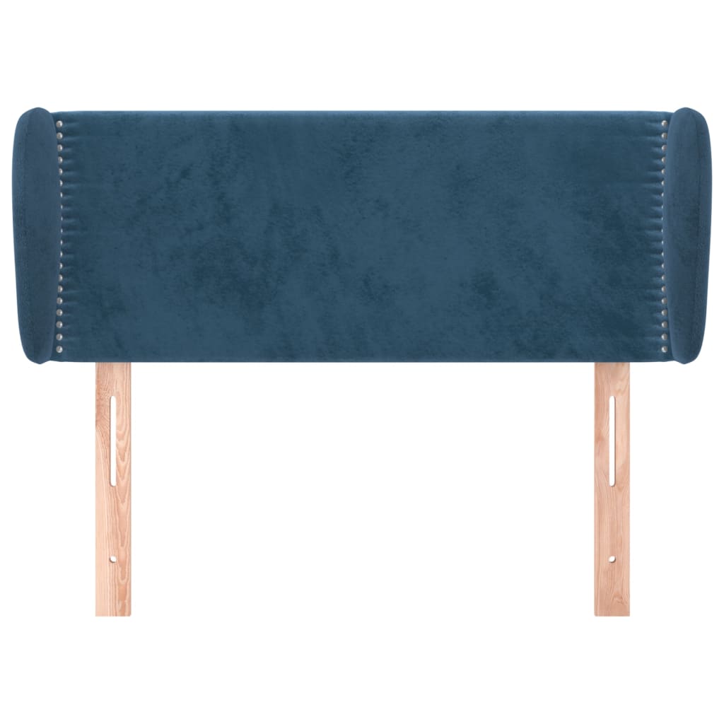 Testiera ad Orecchio Blu Scuro 83x23x78/88 cm in Velluto