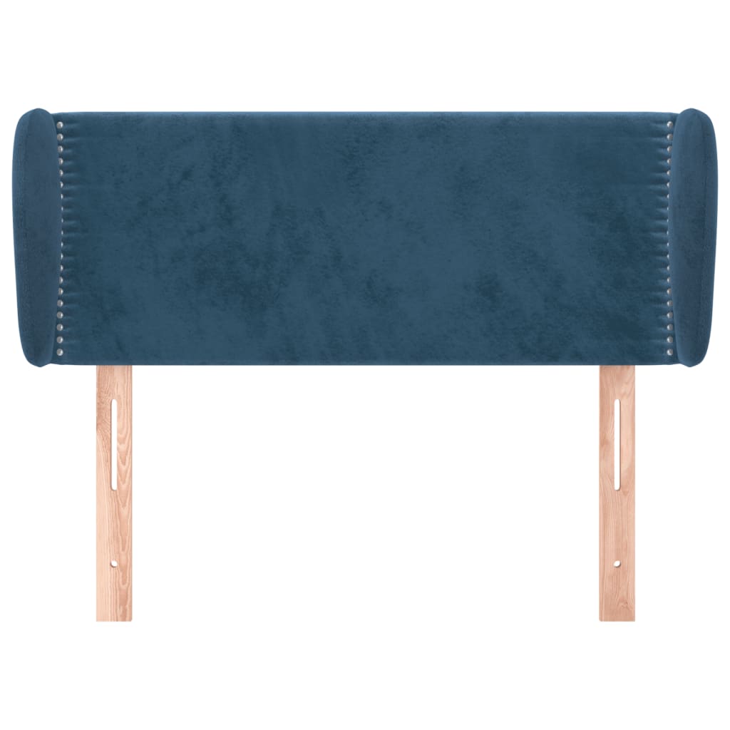 Testiera ad Orecchio Blu Scuro 93x23x78/88 cm in Velluto