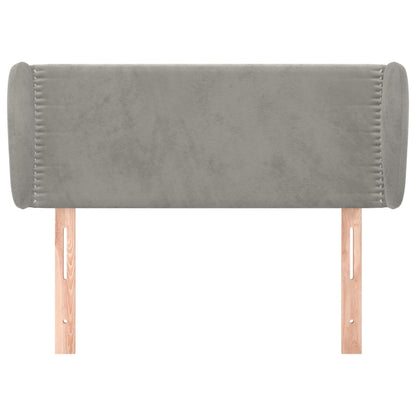 Testiera ad Orecchio Grigio Chiaro 103x23x78/88 cm in Velluto