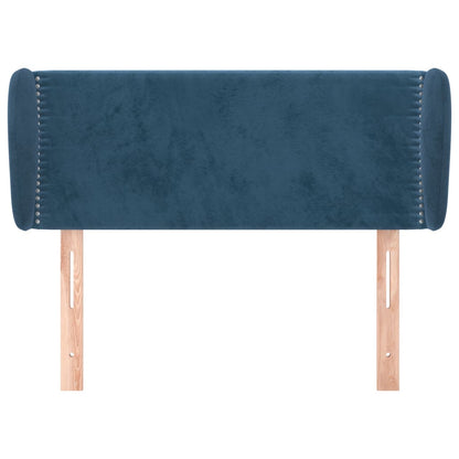 Testiera ad Orecchio Blu Scuro 103x23x78/88 cm in Velluto