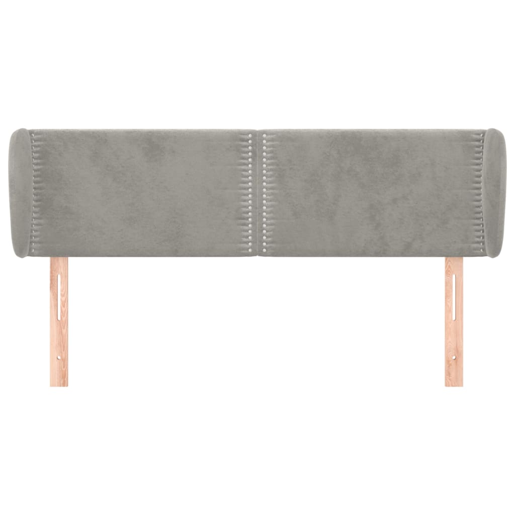 Testiera ad Orecchio Grigio Chiaro 147x23x78/88 cm in Velluto