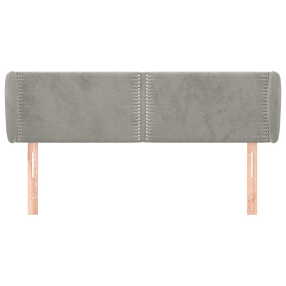 Testiera ad Orecchio Grigio Chiaro 147x23x78/88 cm in Velluto