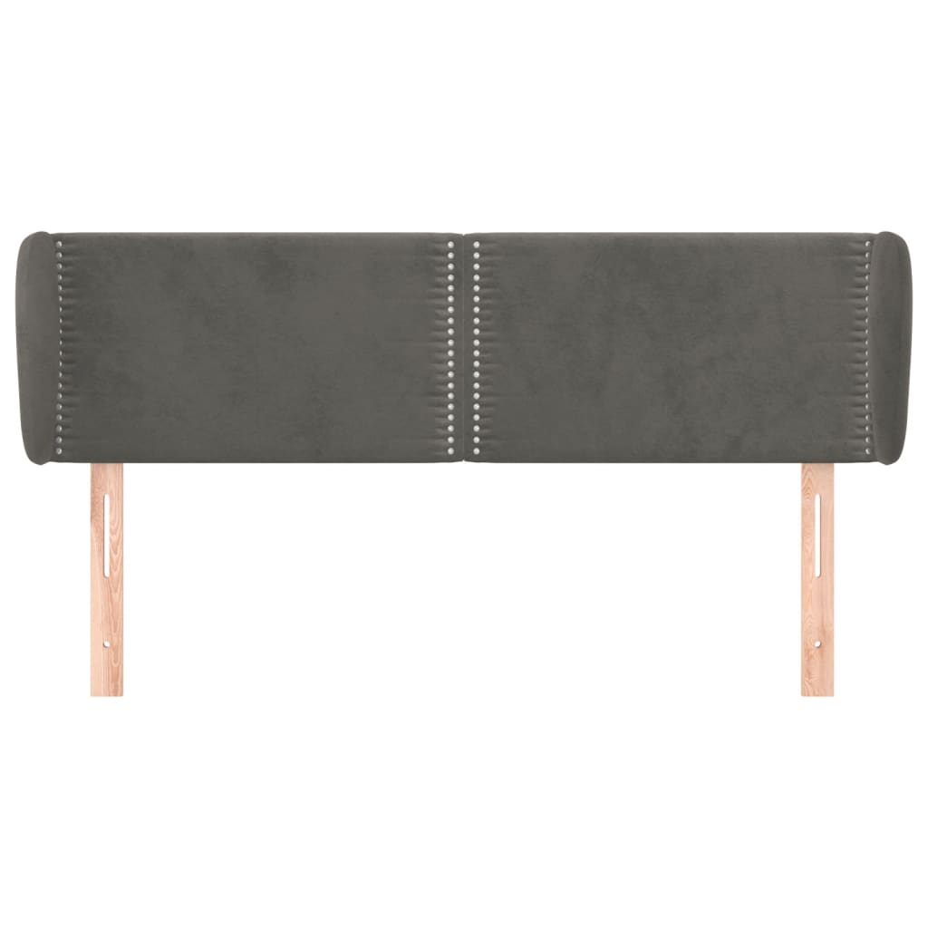 Testiera ad Orecchio Grigio Scuro 147x23x78/88 cm in Velluto