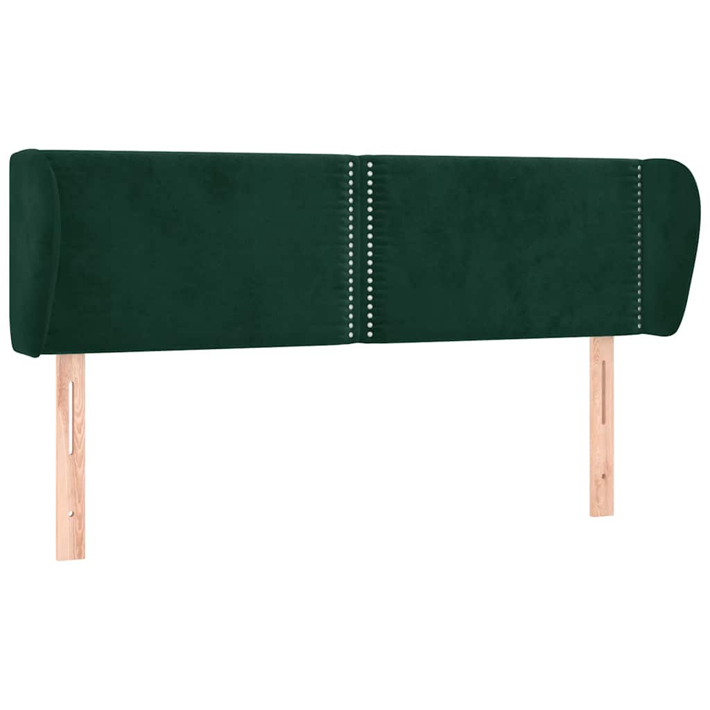 Testiera ad Orecchio Verde Scuro 147x23x78/88 cm in Velluto