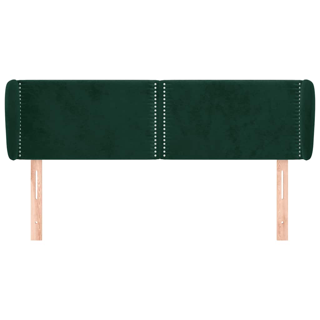Testiera ad Orecchio Verde Scuro 147x23x78/88 cm in Velluto