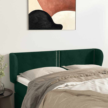 Testiera ad Orecchio Verde Scuro 147x23x78/88 cm in Velluto