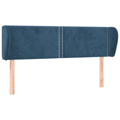 Testiera ad Orecchio Blu Scuro 147x23x78/88 cm in Velluto