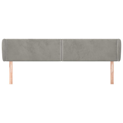 Testiera ad Orecchio Grigio Chiaro 163x23x78/88 cm in Velluto