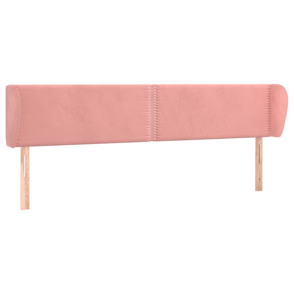 Testiera ad Orecchio Rosa 163x23x78/88 cm in Velluto