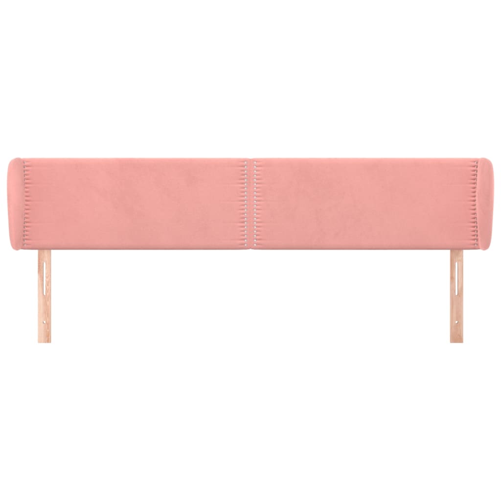 Testiera ad Orecchio Rosa 163x23x78/88 cm in Velluto