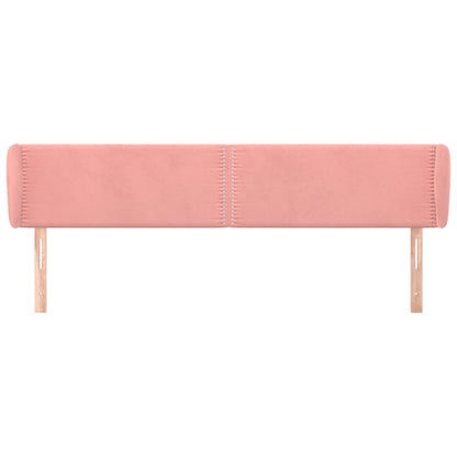 Testiera ad Orecchio Rosa 163x23x78/88 cm in Velluto