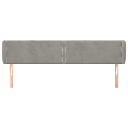 Testiera ad Orecchio Grigio Chiaro 183x23x78/88 cm in Velluto