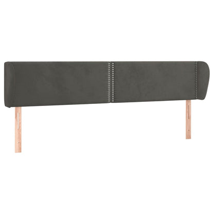 Testiera ad Orecchio Grigio Scuro 183x23x78/88 cm in Velluto