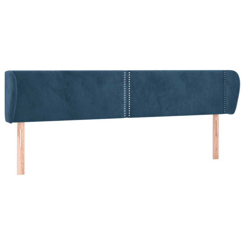 Testiera ad Orecchio Blu Scuro 183x23x78/88 cm in Velluto