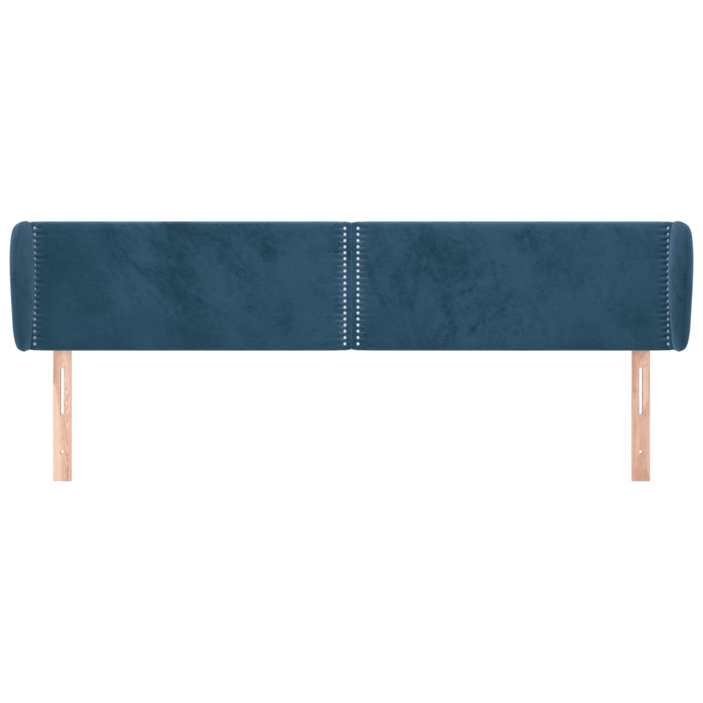 Testiera ad Orecchio Blu Scuro 183x23x78/88 cm in Velluto