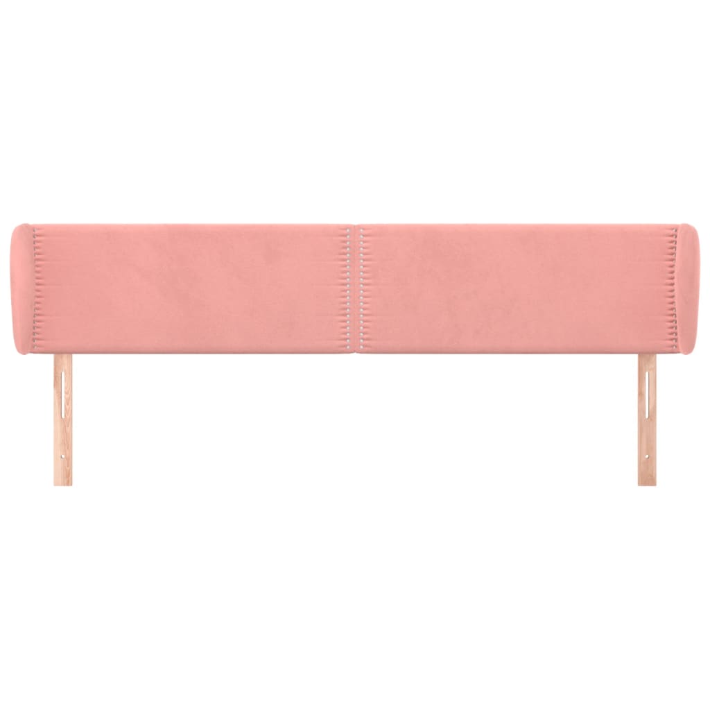 Testiera ad Orecchio Rosa 183x23x78/88 cm in Velluto