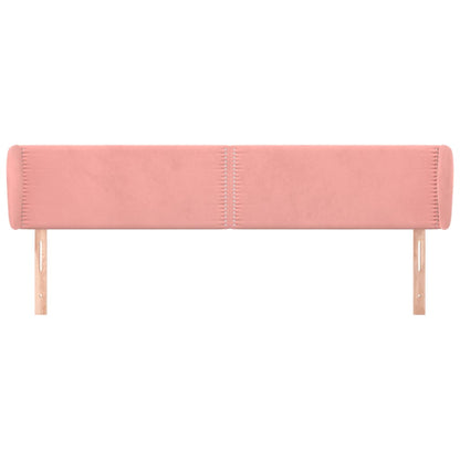 Testiera ad Orecchio Rosa 183x23x78/88 cm in Velluto