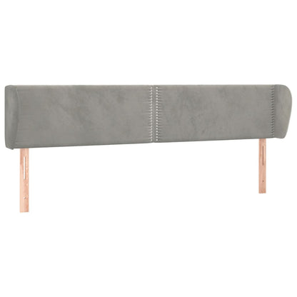 Testiera ad Orecchio Grigio Chiaro 203x23x78/88 cm in Velluto