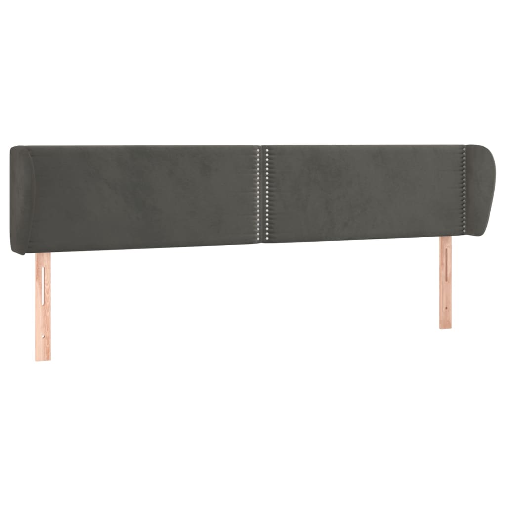 Testiera ad Orecchio Grigio Scuro 203x23x78/88 cm in Velluto