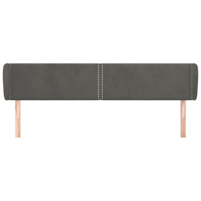 Testiera ad Orecchio Grigio Scuro 203x23x78/88 cm in Velluto