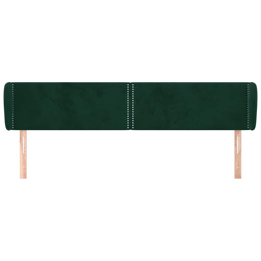 Testiera ad Orecchio Verde Scuro 203x23x78/88 cm in Velluto
