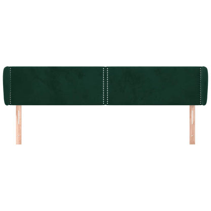 Testiera ad Orecchio Verde Scuro 203x23x78/88 cm in Velluto