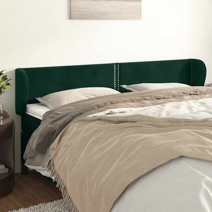 Testiera ad Orecchio Verde Scuro 203x23x78/88 cm in Velluto