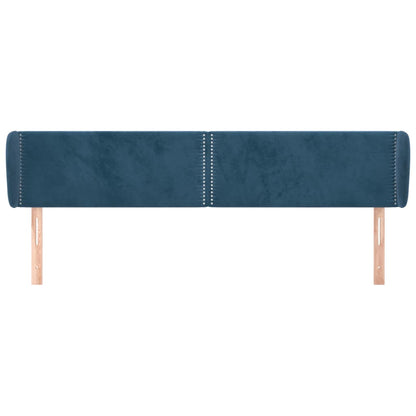 Testiera ad Orecchio Blu Scuro 203x23x78/88 cm in Velluto