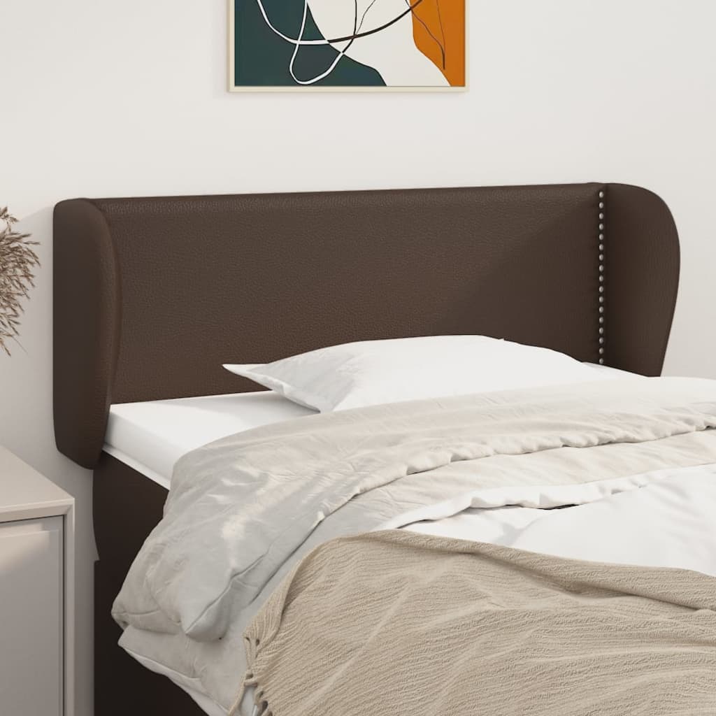 Testiera ad Orecchio Marrone 83x23x78/88 cm in Similpelle