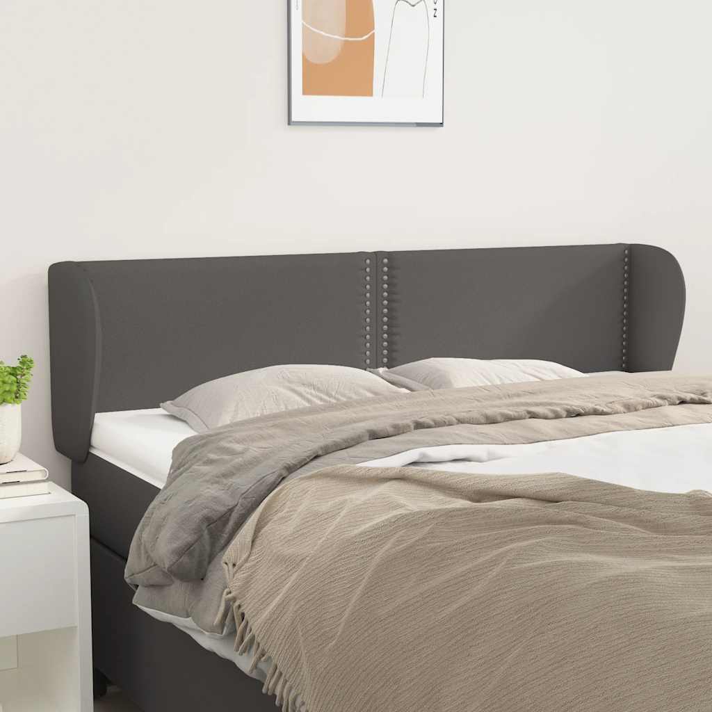 Testiera ad Orecchio Grigio 147x23x78/88 cm in Similpelle