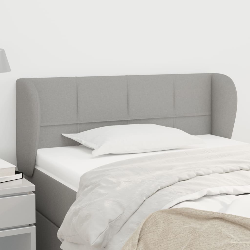 Testiera ad Orecchio Grigio Chiaro 93x23x78/88 cm in Tessuto