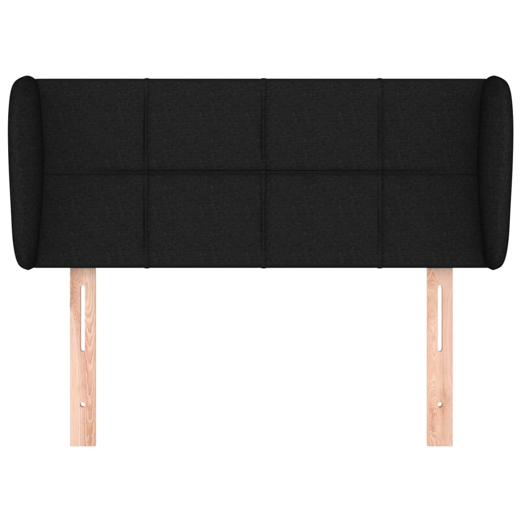 Testiera ad Orecchio Nera 93x23x78/88 cm in Tessuto