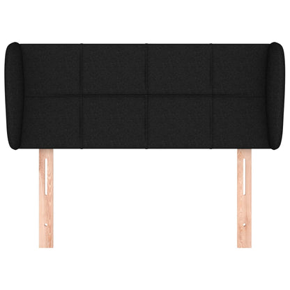 Testiera ad Orecchio Nera 93x23x78/88 cm in Tessuto