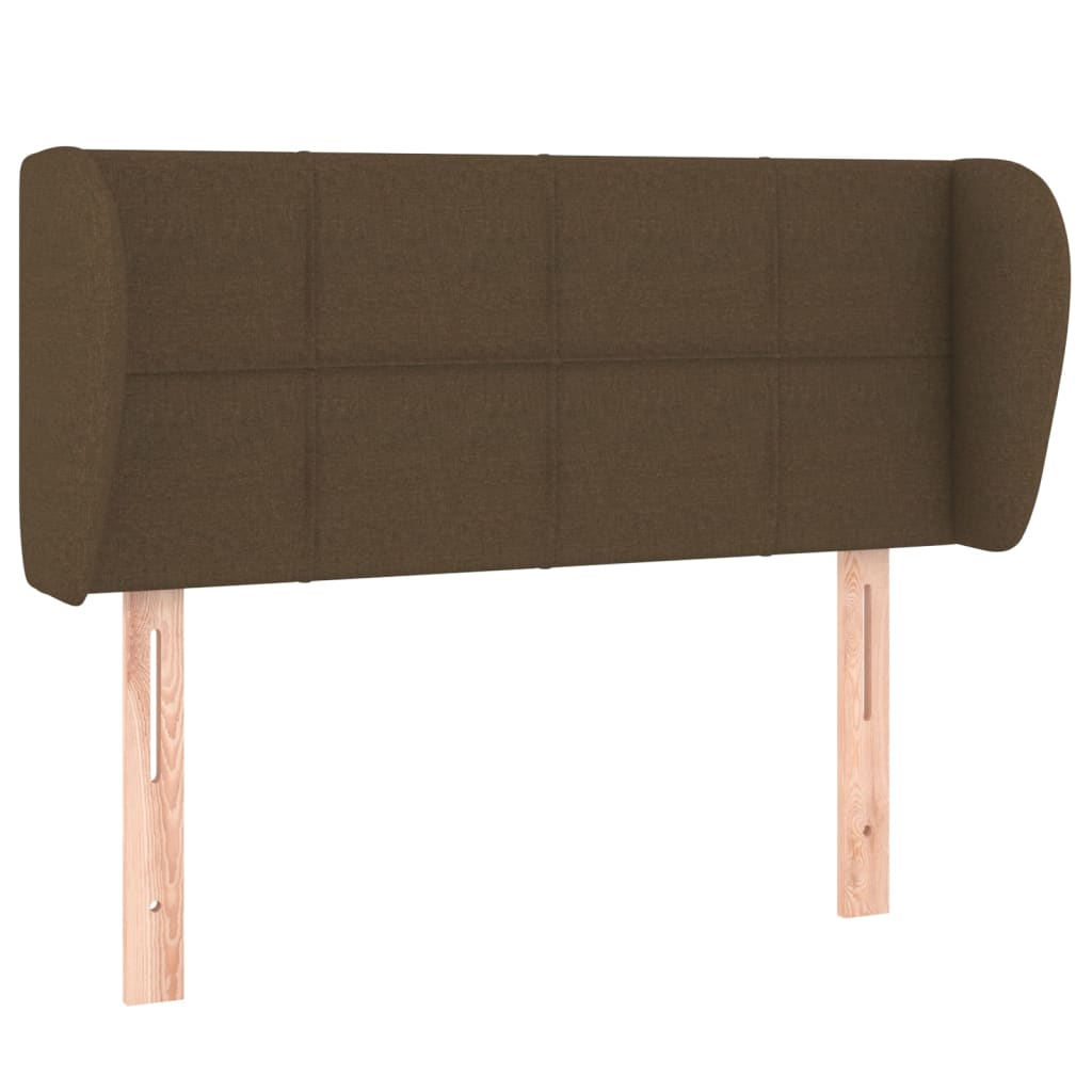 Testiera ad Orecchio Marrone Scuro 103x23x78/88 cm in Tessuto