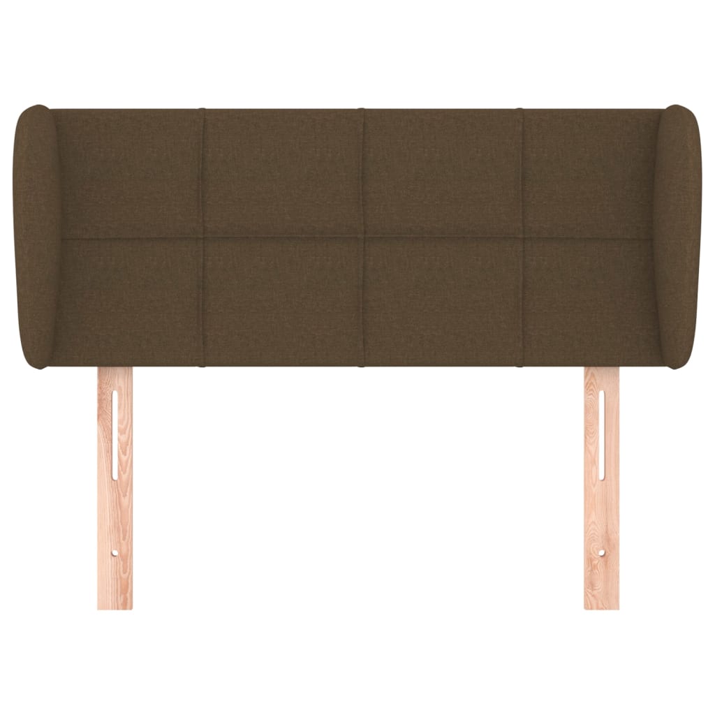 Testiera ad Orecchio Marrone Scuro 103x23x78/88 cm in Tessuto