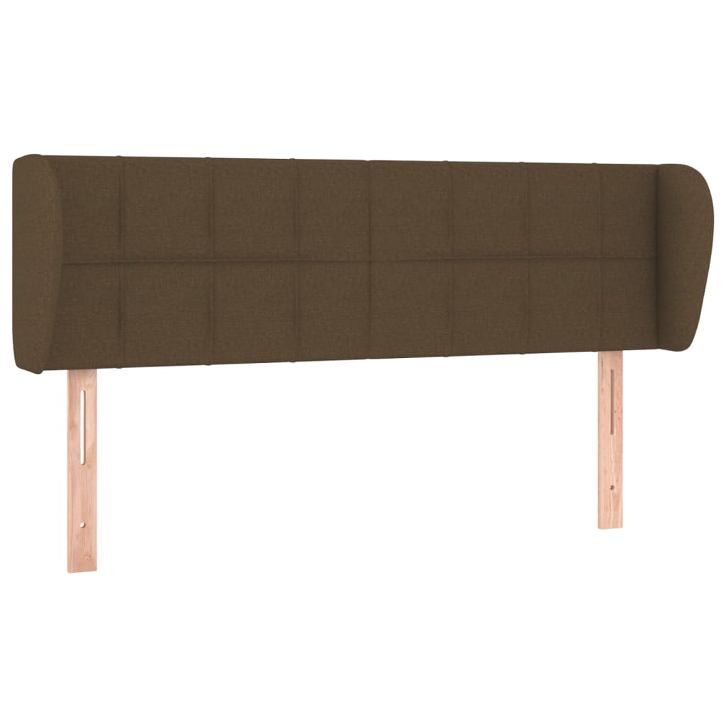 Testiera ad Orecchio Marrone Scuro 147x23x78/88 cm in Tessuto