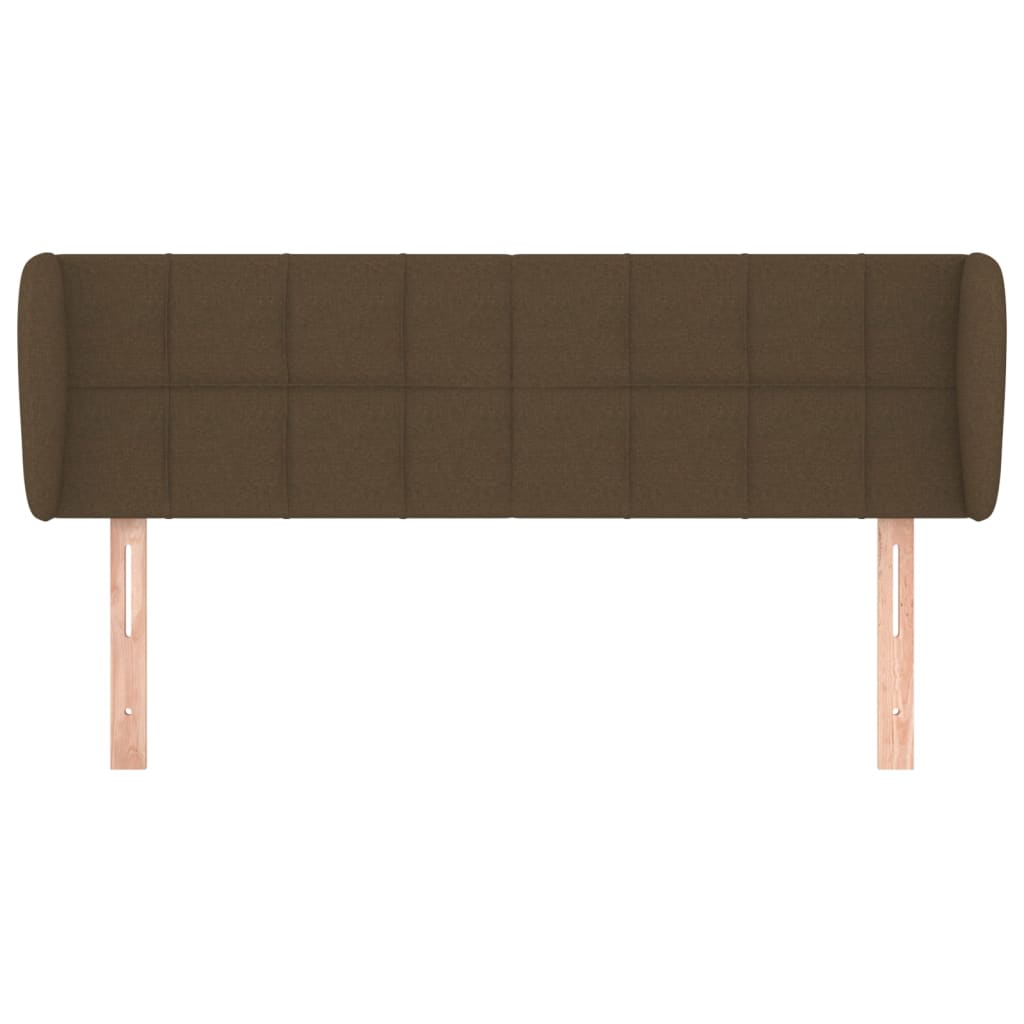 Testiera ad Orecchio Marrone Scuro 147x23x78/88 cm in Tessuto