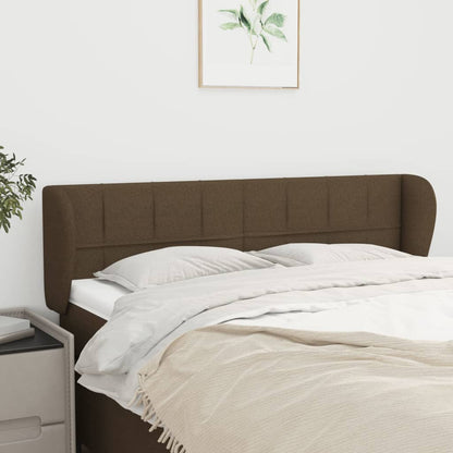 Testiera ad Orecchio Marrone Scuro 147x23x78/88 cm in Tessuto