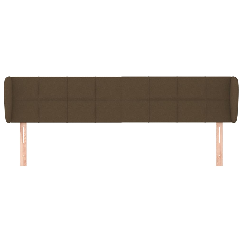 Testiera ad Orecchio Marrone Scuro 163x23x78/88 cm in Tessuto